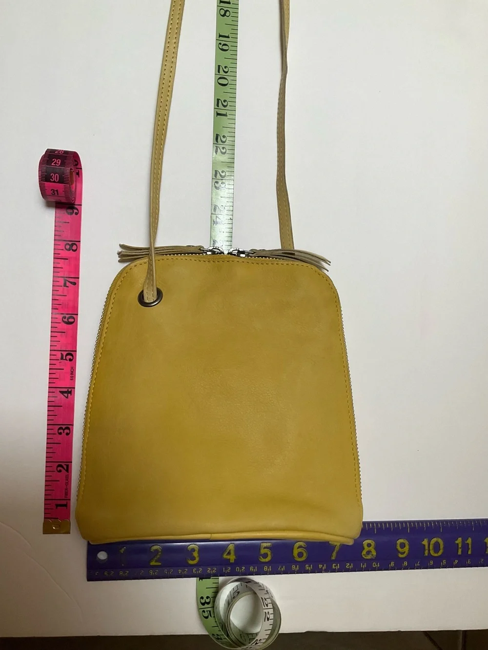 LATICO Lilly Leather Crossbody Bag Yellow Leather